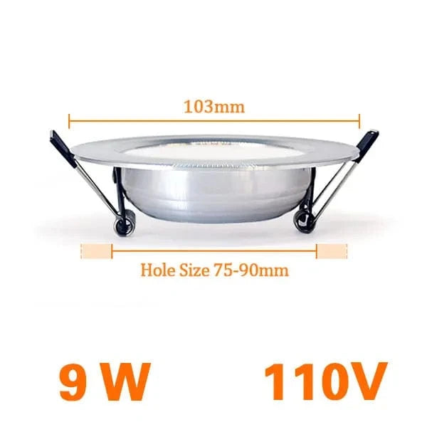 Luminaire encastrable LED argenté brillant Ultimate Light™ | Marco Lucetti 9W 110V / Blanc chaud 3000K
