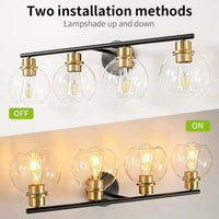 Luminaire industriel pour vanité de salle de bains avec applique murale miroir et abat-jour en verre | Marco Lucetti