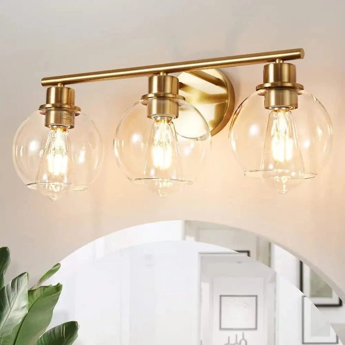 Luminaire industriel pour vanité de salle de bains avec applique murale miroir et abat-jour en verre | Marco Lucetti