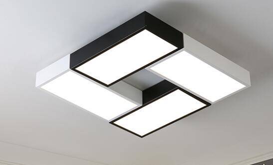 Luminaire LED Dining Rectangulaire | Marco Lucetti Noir et blanc