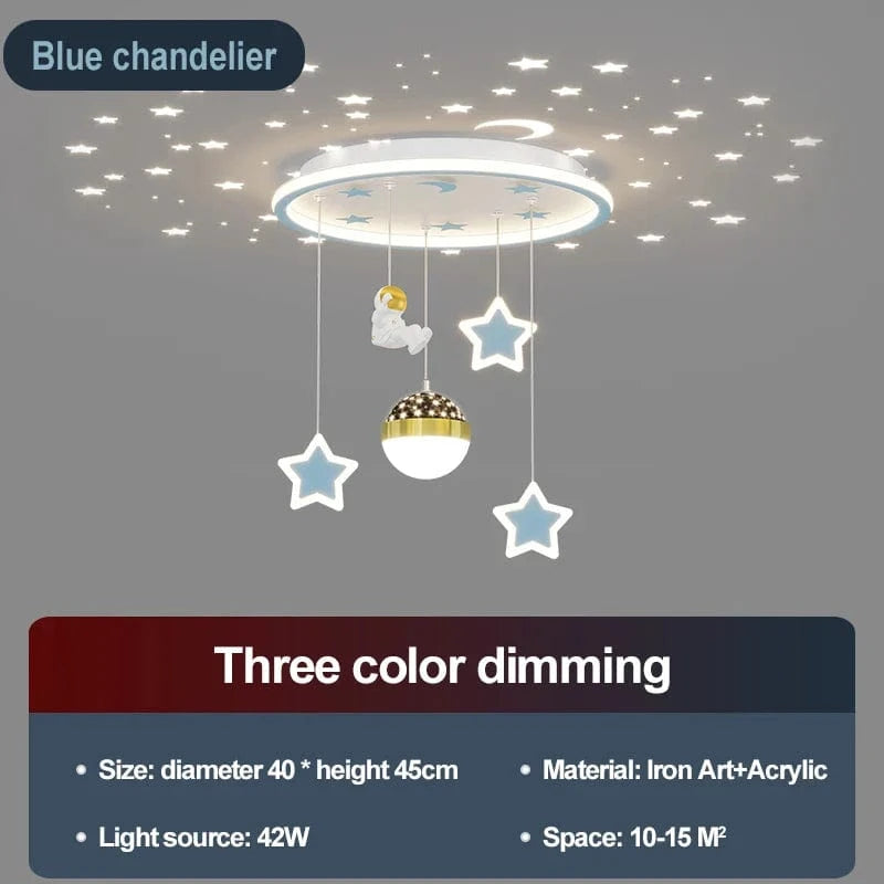 Luminaire LED en forme d'étoile pour une chambre d'enfant | Marco Lucetti Ciel étoilé bleu