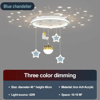 Luminaire LED en forme d'étoile pour une chambre d'enfant | Marco Lucetti Ciel étoilé bleu