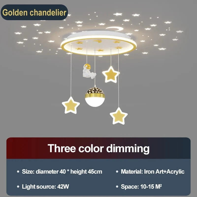 Luminaire LED en forme d'étoile pour une chambre d'enfant | Marco Lucetti Ciel étoilé rose
