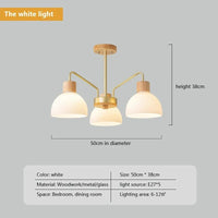 Luminaire LED en verre et bois pour chambre : style nordique minimaliste | Marco Lucetti CL113 Lumière Blanche 3H