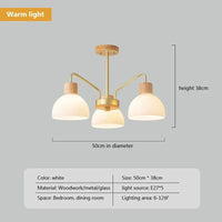 Luminaire LED en verre et bois pour chambre : style nordique minimaliste | Marco Lucetti CL113 Lumière Chaude 3H