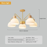 Luminaire LED en verre et bois pour chambre : style nordique minimaliste | Marco Lucetti CL113 Lumière Chaude 5H