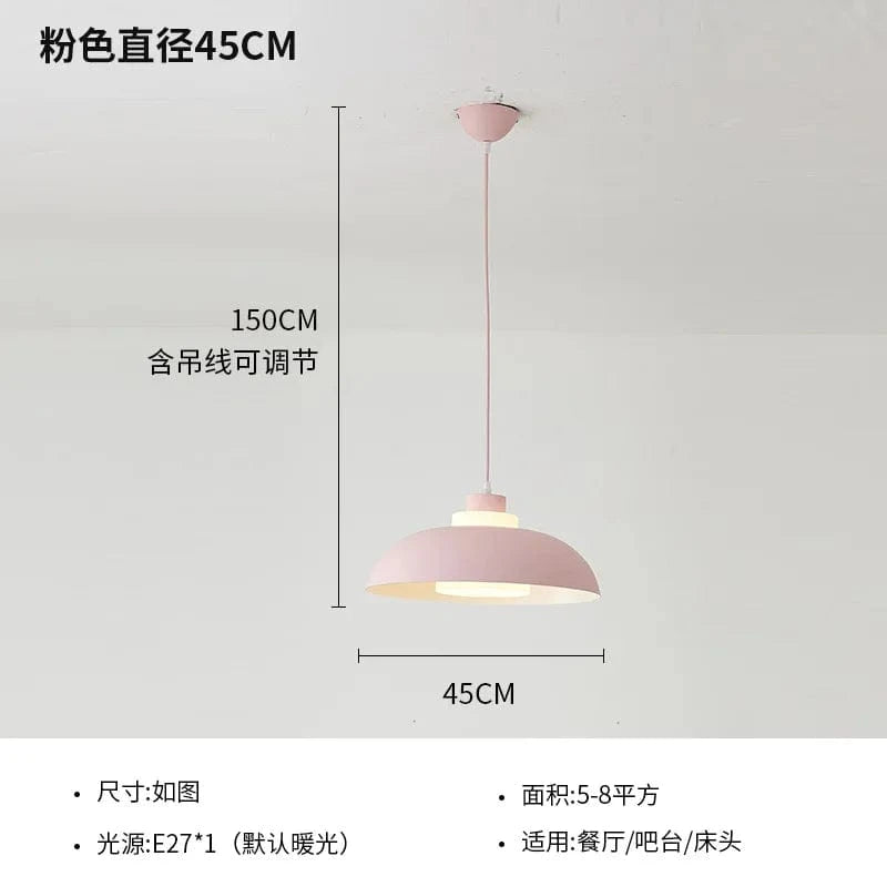 Luminaire LED Macaron UFO Suspendu pour Chambre, Bureau et Salle à Manger | Marco Lucetti 45 cm Rose / PAS d&#39;ampoules