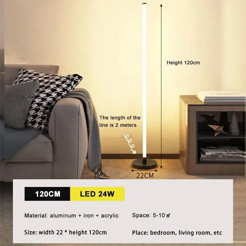 Luminaire LED moderne longue bande lumineuse "Brillance Verticale" | Marco Lucetti 023FL077 120cm / Prise américaine / Blanc chaud