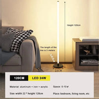 Luminaire LED moderne longue bande lumineuse "Brillance Verticale" | Marco Lucetti 023FL077 120cm / Prise américaine / Blanc chaud