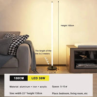 Luminaire LED moderne longue bande lumineuse "Brillance Verticale" | Marco Lucetti 023FL077 150cm / Prise américaine / Blanc chaud