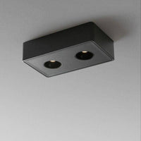 Luminaire LED Rectangulaire Double Light | Marco Lucetti Noir / Chaude / 24W