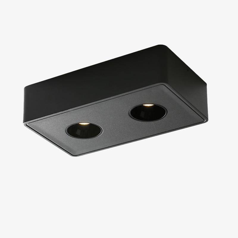 Luminaire LED Rectangulaire Double Light | Marco Lucetti Noir / Naturelle / 24W