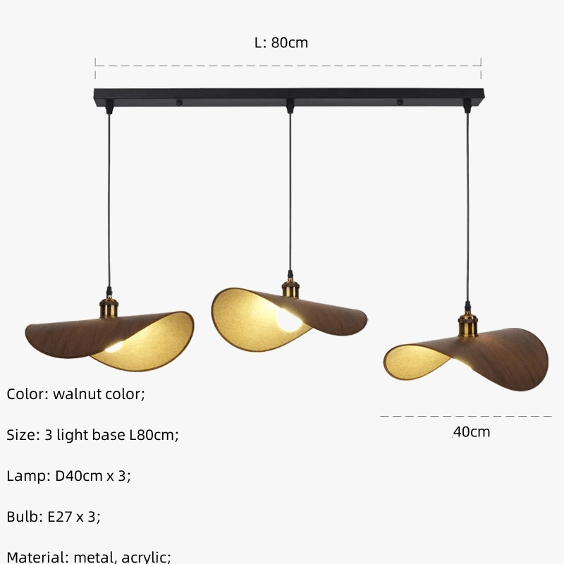 Luminaire LED suspendu nordique rétro en forme de chapeau - Wabi Sabi Minimalisme | Marco Lucetti