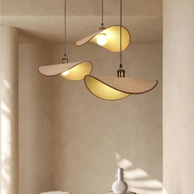 Luminaire LED suspendu nordique rétro en forme de chapeau - Wabi Sabi Minimalisme | Marco Lucetti