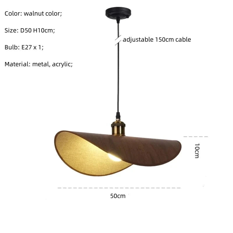 Luminaire LED suspendu nordique rétro en forme de chapeau - Wabi Sabi Minimalisme | Marco Lucetti A D50cm / Ampoule intelligente