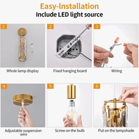 Luminaire moderne à mini lustres en cristal pour îlot de cuisine salle à manger chambre - Noir/Chrome - 3 lumières | Marco Lucetti