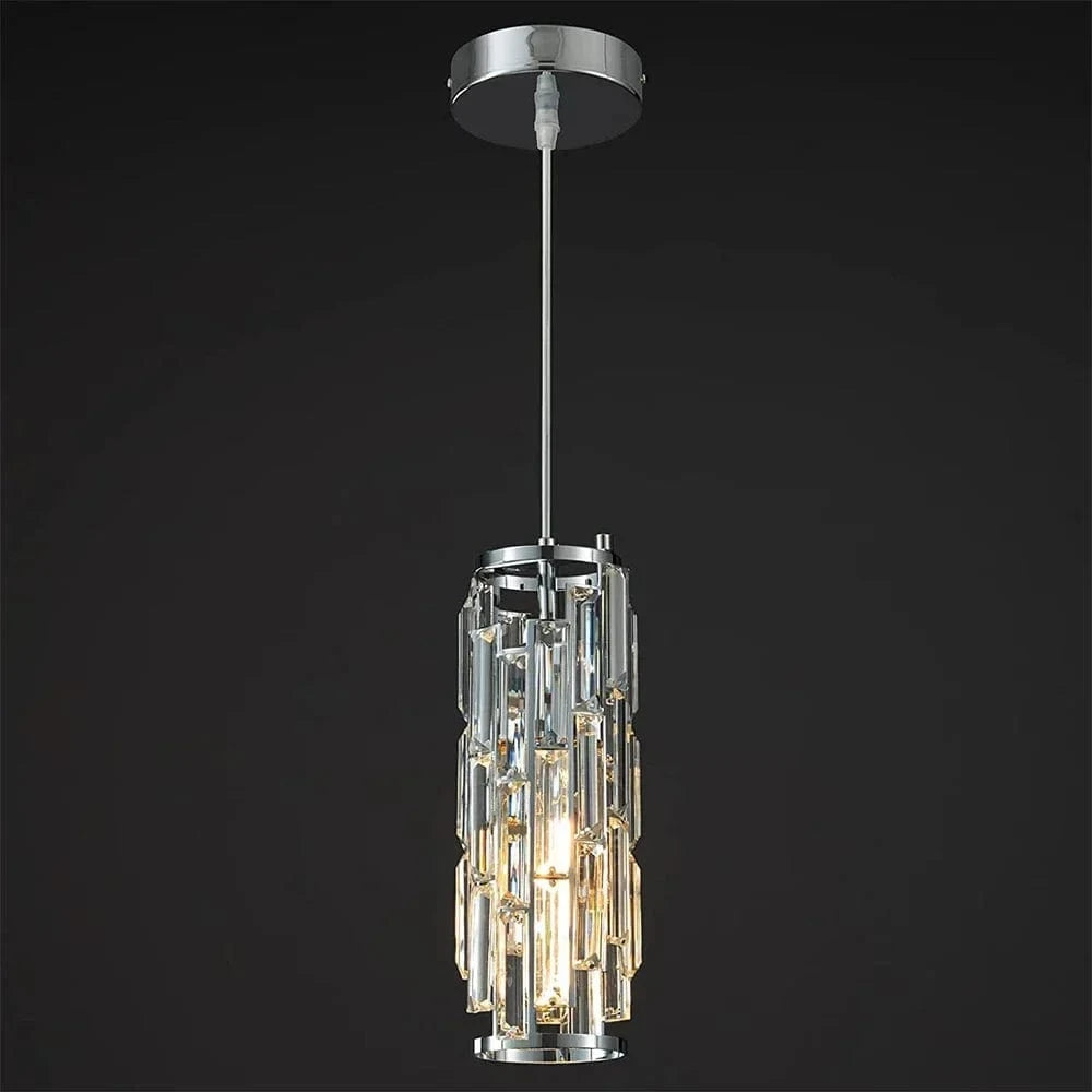 Luminaire moderne à mini lustres en cristal pour îlot de cuisine salle à manger chambre - Noir/Chrome - 3 lumières | Marco Lucetti Chrome-1 lumière / Blanc chaud