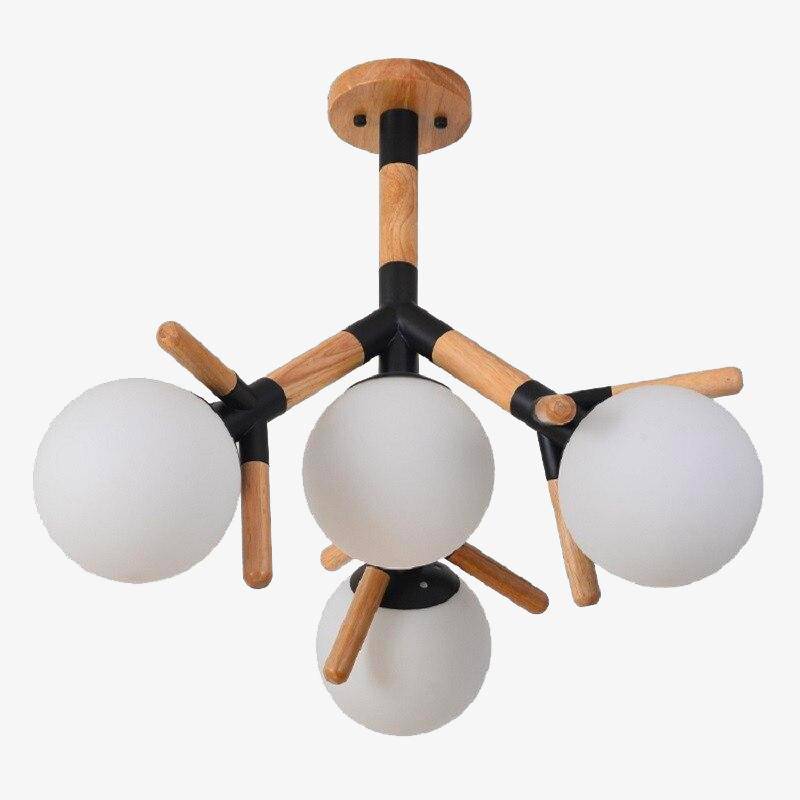 Luminaire Molécules Bois et Verre | Marco Lucetti