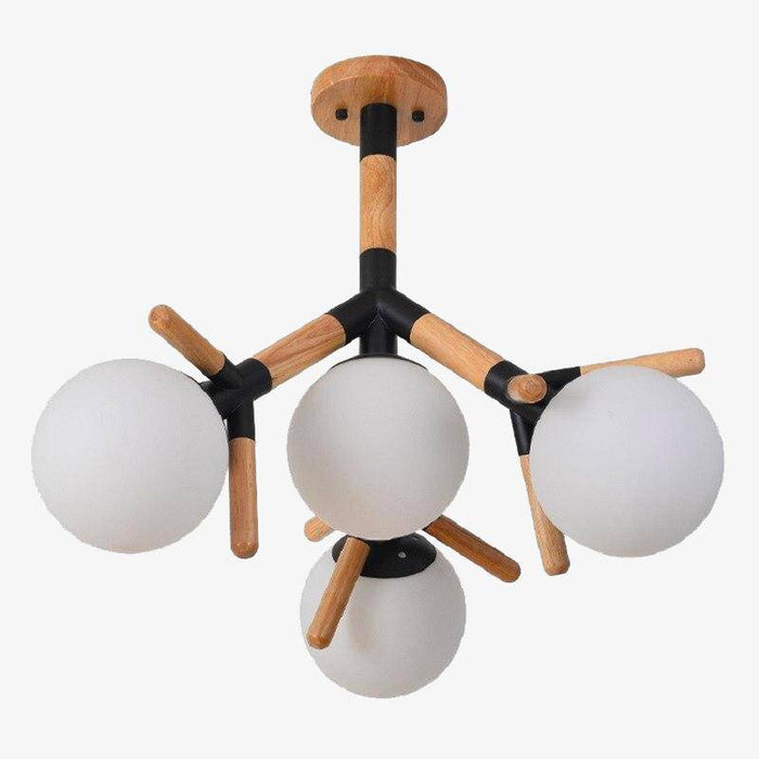 Luminaire Molécules Bois et Verre | Marco Lucetti