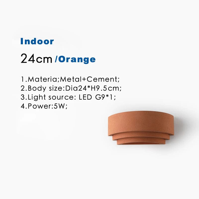 Luminaire mural en ciment LED étanche IP65 - Villa de jardin - 110V/220V - Design moderne - Applique murale lunaire circulaire Jardin/Porche | Marco Lucetti