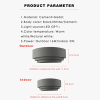 Luminaire mural en ciment LED étanche IP65 - Villa de jardin - 110V/220V - Design moderne - Applique murale lunaire circulaire Jardin/Porche | Marco Lucetti