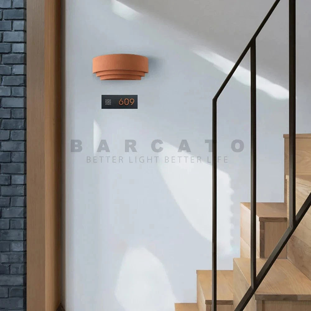 Luminaire mural en ciment LED étanche IP65 - Villa de jardin - 110V/220V - Design moderne - Applique murale lunaire circulaire Jardin/Porche | Marco Lucetti