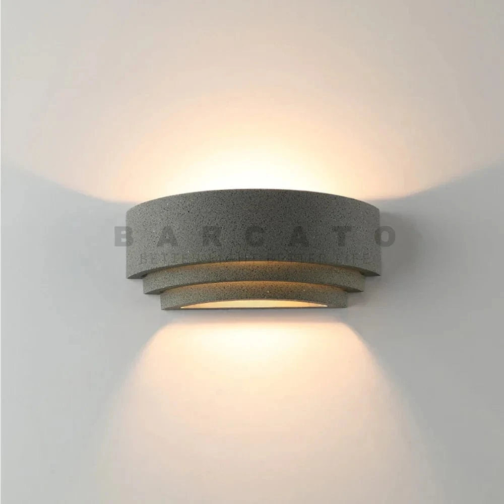 Luminaire mural en ciment LED étanche IP65 - Villa de jardin - 110V/220V - Design moderne - Applique murale lunaire circulaire Jardin/Porche | Marco Lucetti