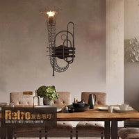 Luminaire Murale Fontaine Fer Loft Américain Vintage | Marco Lucetti Noir