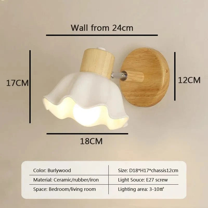 Luminaire Nordique Rotatif en Bois et Céramique | Marco Lucetti WL608 18CM / Blanc froid