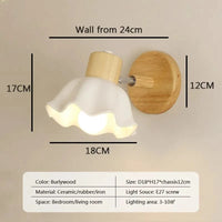 Luminaire Nordique Rotatif en Bois et Céramique | Marco Lucetti WL608 18CM / Blanc froid