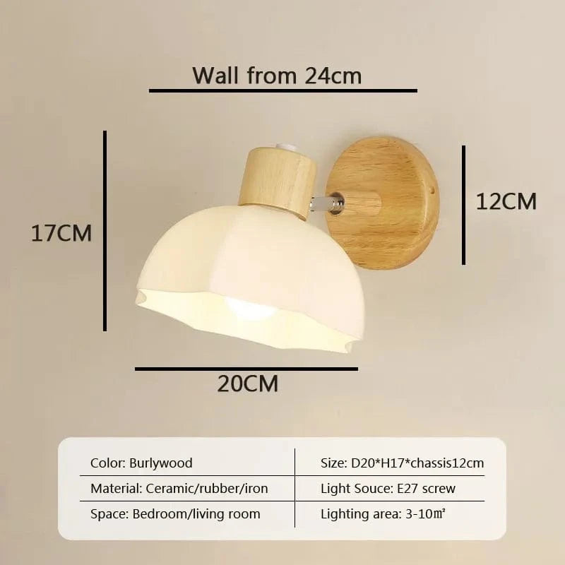 Luminaire Nordique Rotatif en Bois et Céramique | Marco Lucetti WL608 20CM / Blanc froid