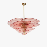 Lustre rétro led de luxe en verre coloré