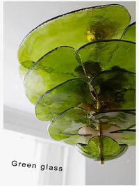 Lustre rétro led de luxe en verre coloré