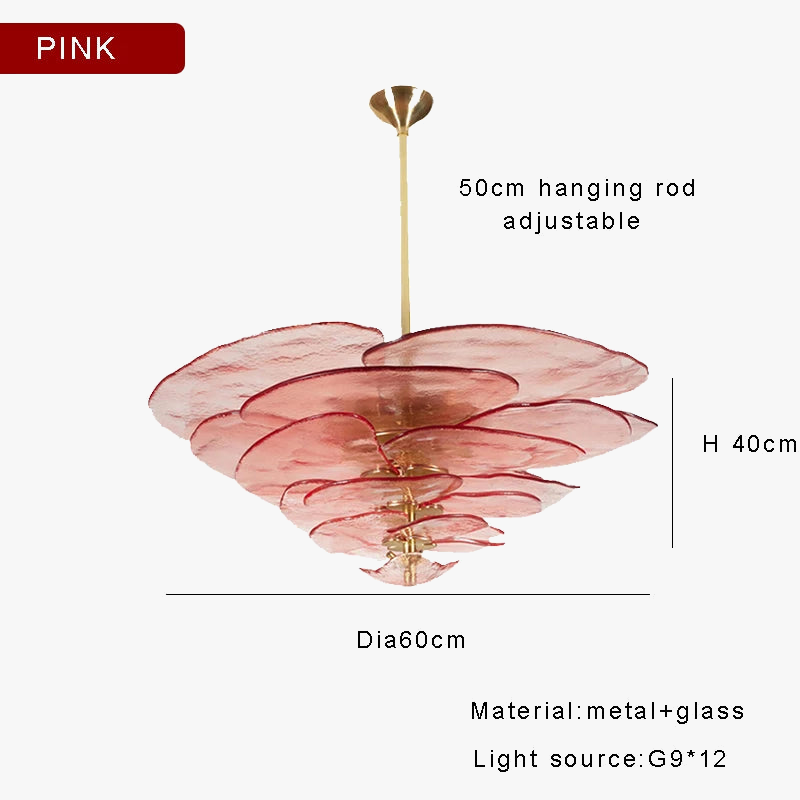 Lustre rétro led de luxe en verre coloré