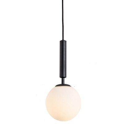 Luminaire suspendu en verre avec LED et support cylindrique | Marco Lucetti A - Noir