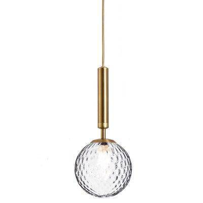 Luminaire suspendu en verre avec LED et support cylindrique | Marco Lucetti B - Doré
