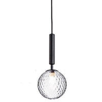 Luminaire suspendu en verre avec LED et support cylindrique | Marco Lucetti B - Noir