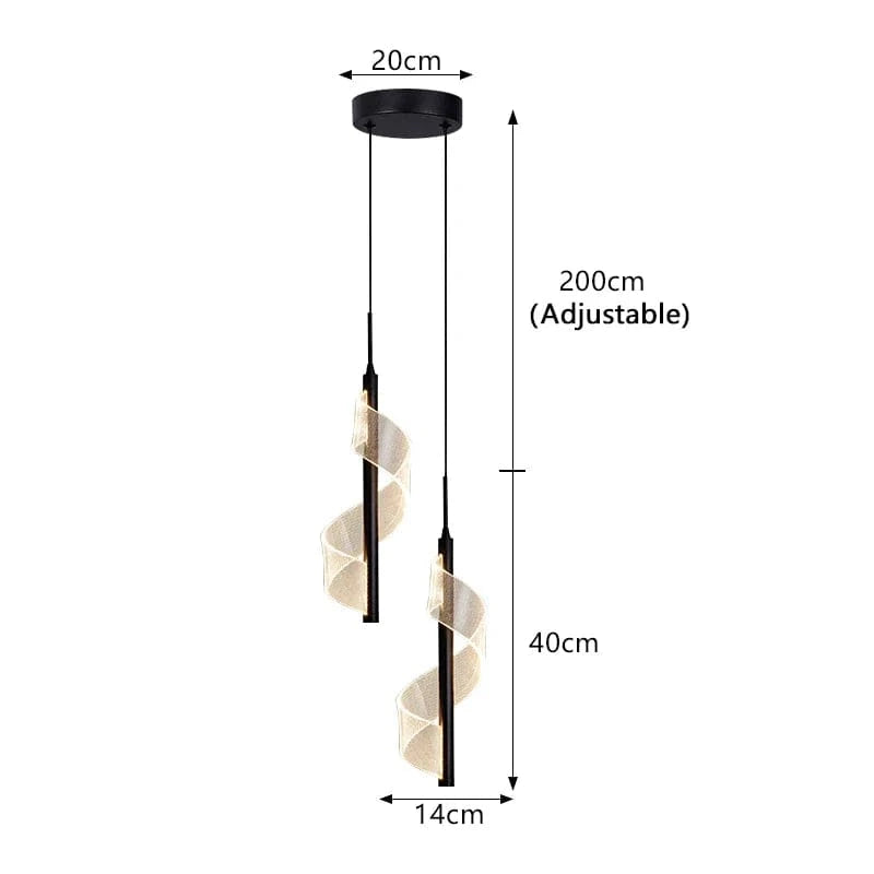 Luminaire Suspendu LED Chic | Marco Lucetti 1 pièces-double-noir / Lumière froide / Chine
