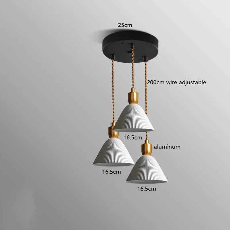 Luminaire Suspendu LED en Noyer Céramique Style Nordique Japonais iwhd | Marco Lucetti 3 têtes 10 / 4W (Max100W)
