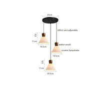 Luminaire Suspendu LED en Noyer Céramique Style Nordique Japonais iwhd | Marco Lucetti 3 têtes 11 / 4W (Max100W)