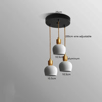 Luminaire Suspendu LED en Noyer Céramique Style Nordique Japonais iwhd | Marco Lucetti 3 têtes 3 / 4W (Max100W)