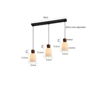 Luminaire Suspendu LED en Noyer Céramique Style Nordique Japonais iwhd | Marco Lucetti 3 têtes 4 / 4W (Max100W)