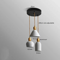 Luminaire Suspendu LED en Noyer Céramique Style Nordique Japonais iwhd | Marco Lucetti 3 têtes 6 / 4W (Max100W)