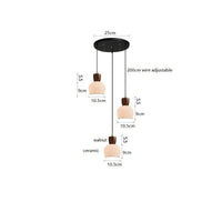 Luminaire Suspendu LED en Noyer Céramique Style Nordique Japonais iwhd | Marco Lucetti 3 têtes 7 / 4W (Max100W)
