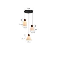 Luminaire Suspendu LED en Noyer Céramique Style Nordique Japonais iwhd | Marco Lucetti 3 têtes 8 / 4W (Max100W)