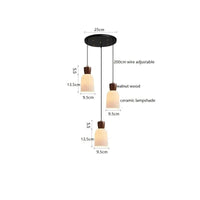 Luminaire Suspendu LED en Noyer Céramique Style Nordique Japonais iwhd | Marco Lucetti 3 têtes 9 / 4W (Max100W)