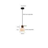 Luminaire Suspendu LED en Noyer Céramique Style Nordique Japonais iwhd | Marco Lucetti Céramique Blanche 3 / 4W (Max100W)