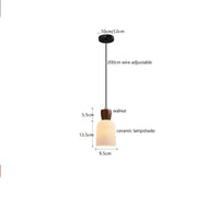 Luminaire Suspendu LED en Noyer Céramique Style Nordique Japonais iwhd | Marco Lucetti Céramique Blanche 4 / 4W (Max100W)