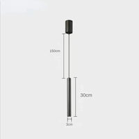 Luminaire Suspendu Long Tube LED Moderne | Marco Lucetti 1 tête noire / Blanc chaud