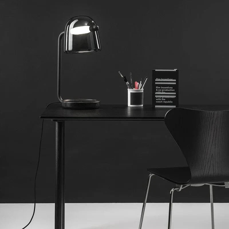 Luminaire Suspensia: Suspension en verre fumé design moderne LED et bracelet en cuir | Marco Lucetti